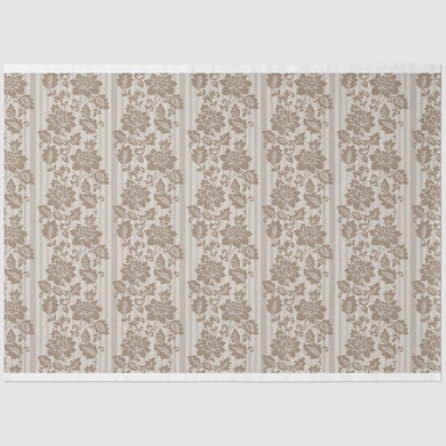 Papel De Seda Tecido Elegante Popular Floral Moderno (Frente )