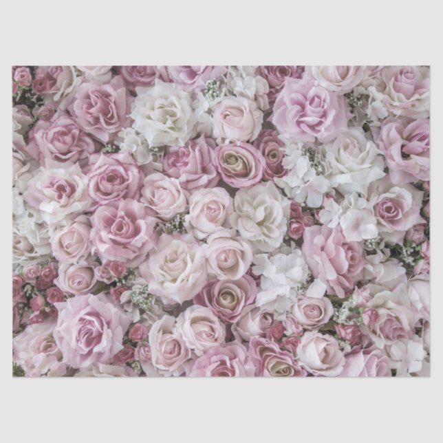 Papel De Seda Tecido embebido - Colagem de Rosas vitorianos (Frente )