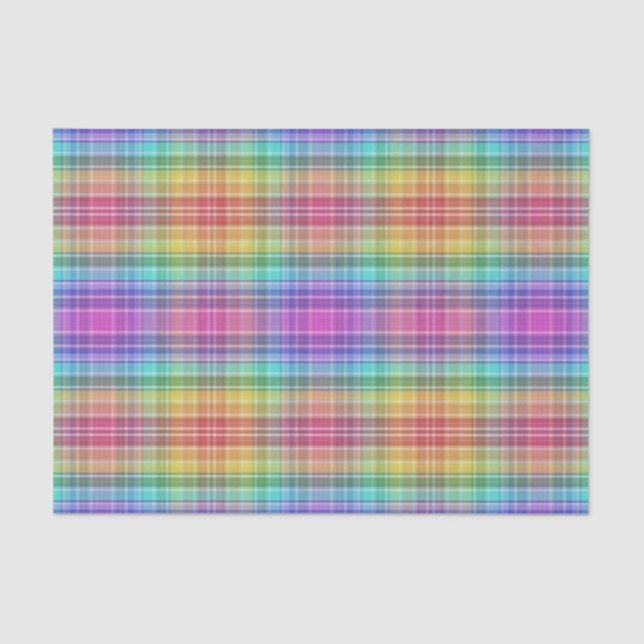 Papel De Seda Tecido embebido - Rainbow Madras (Frente )
