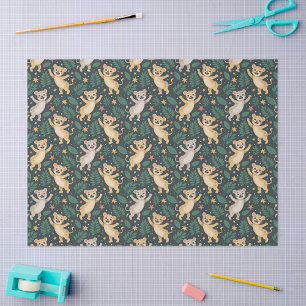Papel De Seda Tecido estampado com leão de desenho animado diver