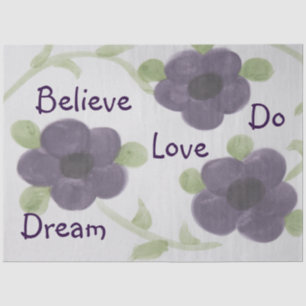 Papel De Seda Tecido Flor Roxo