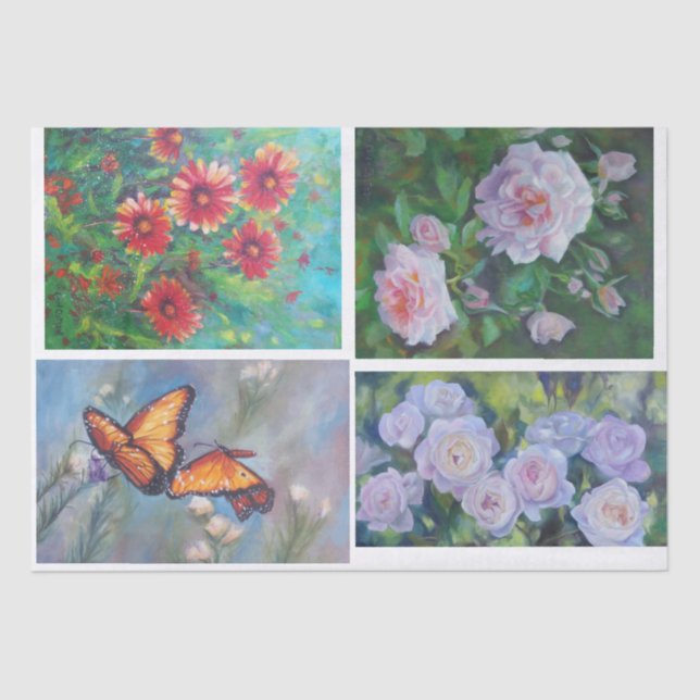 Papel De Seda Tecido floral de Decoupage (Frente )