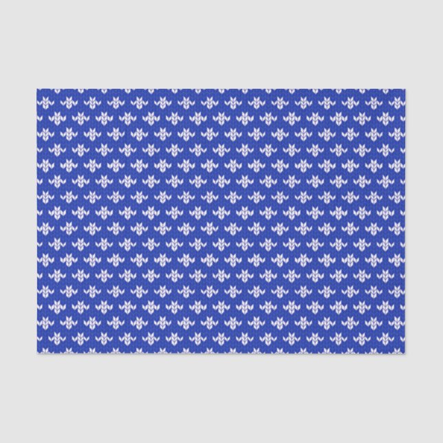 Papel De Seda Tecido KNIT BLUE SCANDIA (Frente )