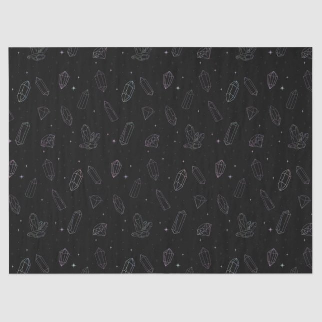 Papel De Seda Tecido Mágico Padrão de Cristal Chic Holográfico (Frente )