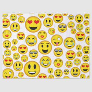 Papel De Seda Tecido misto emoji-padrão de festa divertida