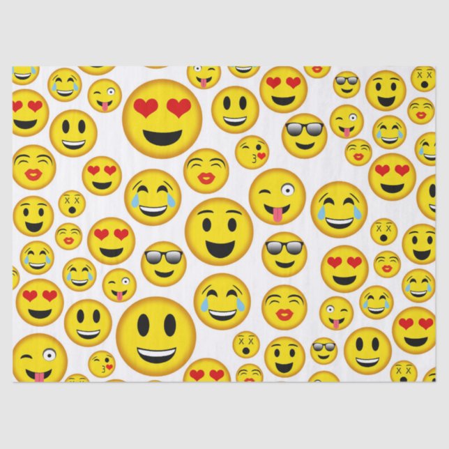 Papel De Seda Tecido misto emoji-padrão de festa divertida (Frente )