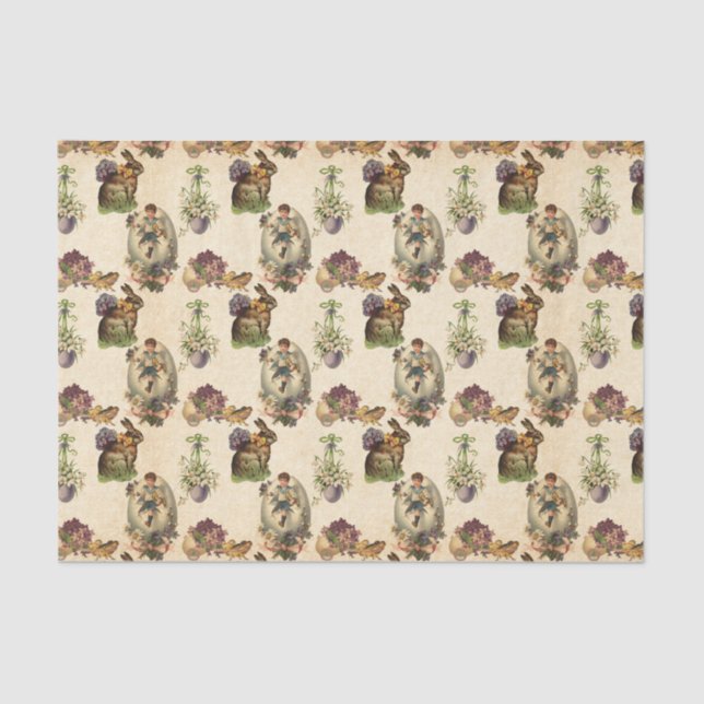 Papel De Seda Tecido partido com pasta mista de Páscoas (Frente )