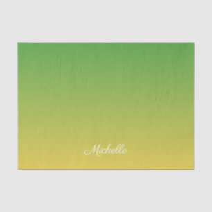 Papel De Seda Tecido verde e amarelo personalizado
