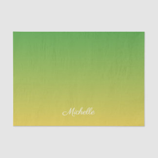Papel De Seda Tecido verde e amarelo personalizado