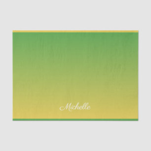 Papel De Seda Tecido verde e amarelo personalizado
