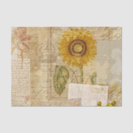 Papel De Seda Tecido Vintage Botânico Retro Vitoriano Envelhecid
