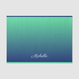 Papel De Seda Tecla verde e azul personalizada