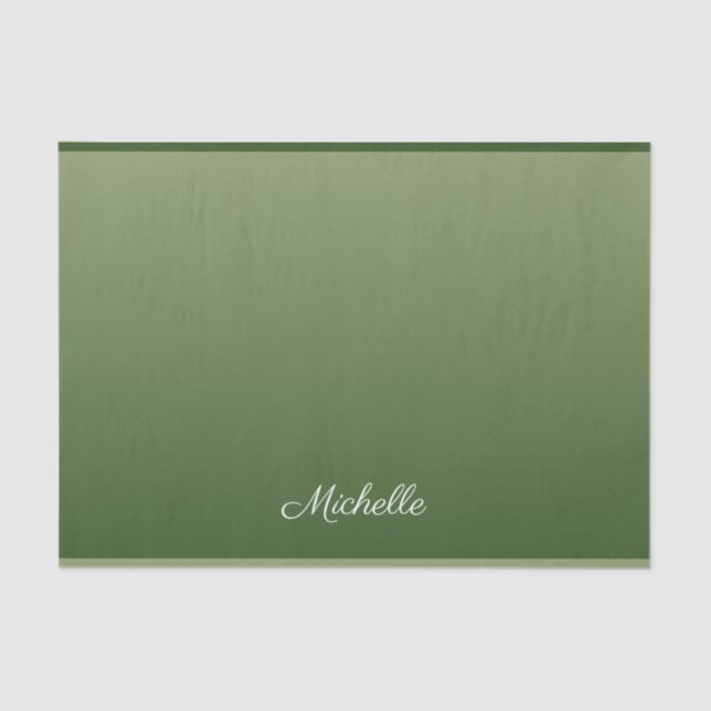 Papel De Seda Tecla verde personalizada (Frente )