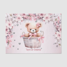Papel De Seda Teddy Bear Baby Girl Flowant