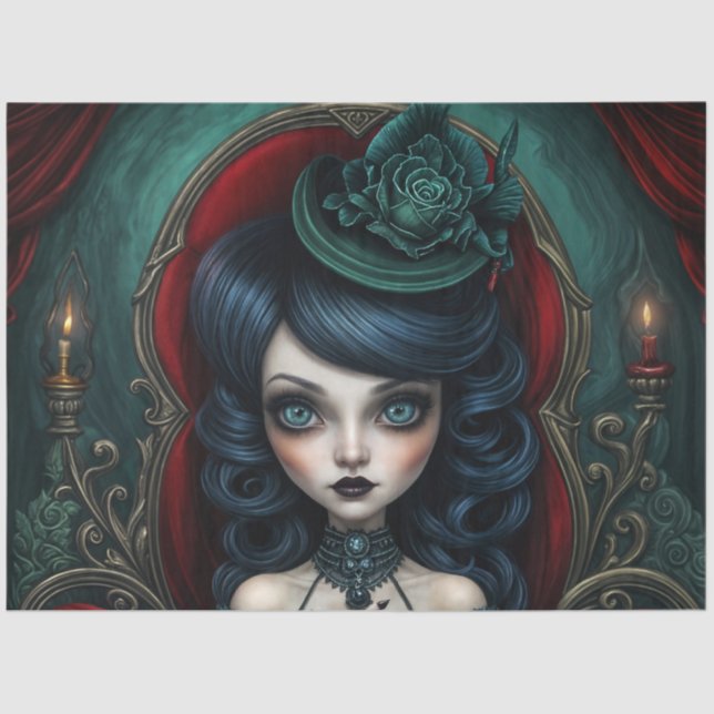 Papel De Seda Teller da Fortuna Verde e Vermelha (Frente )