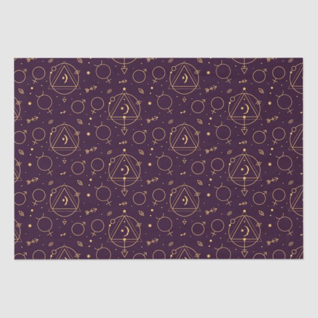 Papel De Seda Tema Celestial Dourado Star Solareclipe (Frente )