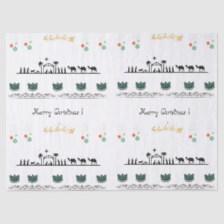 Papel De Seda Tema da natividade, vermelho, dourado, barroco ver
