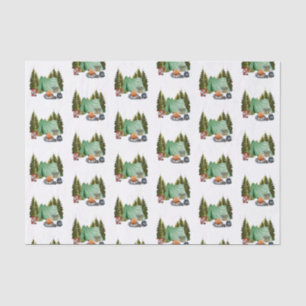 Papel De Seda Tema de acampamento bonito, Campfire, Tent, Flores