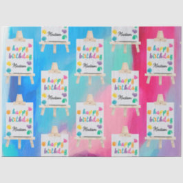 Papel De Seda Tema de Aniversário da Pintura do Artesanato