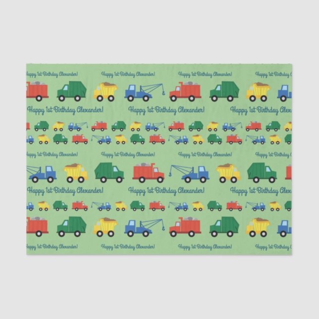 Papel De Seda Tema de Festa de primeiro aniversario de Carros de (Frente )