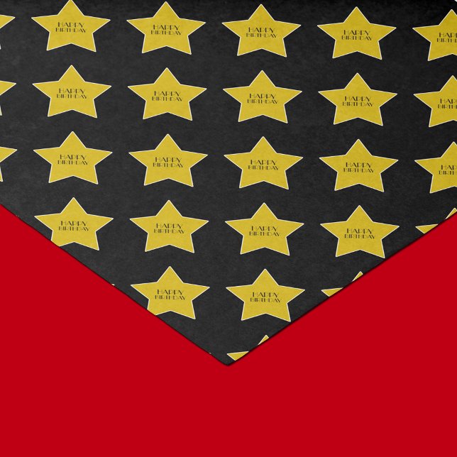 Papel De Seda Tema de Hollywood Feliz Aniversário das Estrelas D (Criador carregado)