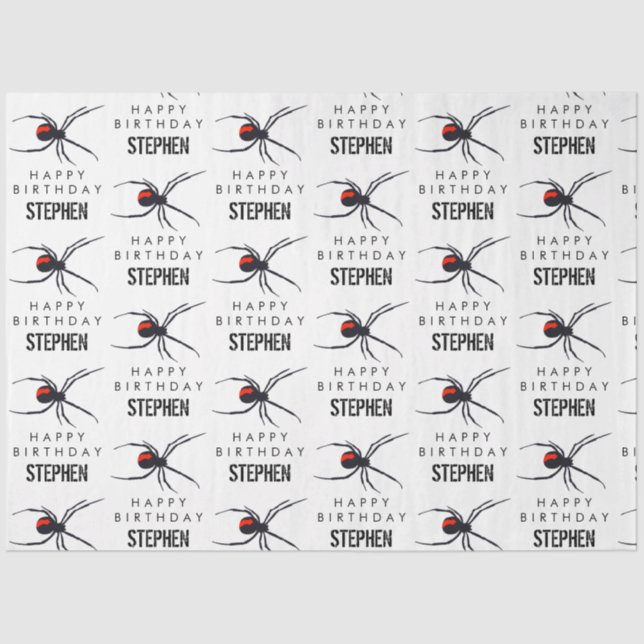 Papel De Seda Tema e nome da Festa de aniversário de Aranha Verm (Frente )