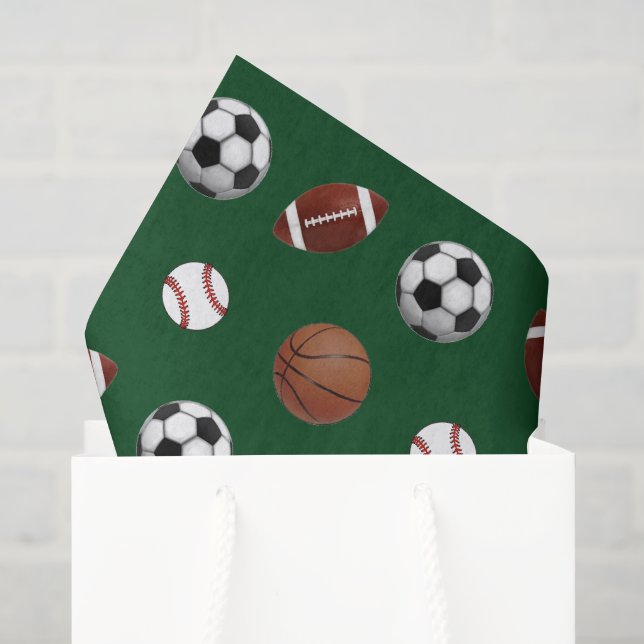 Papel De Seda Tema Esportivo (Sacola de presentes)