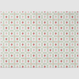 Papel De Seda Tema Morango Xadrez Morango