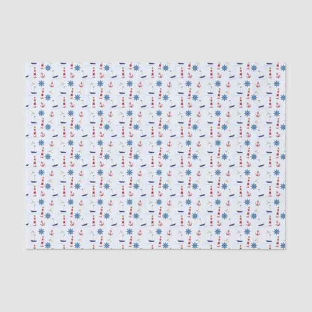 Papel De Seda Tema Náutico de Farol Genérico (Frente )