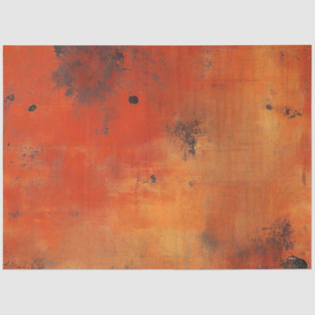 Papel De Seda Tema Ocidental Preto Laranja Queimado de Dissociaç (Frente )