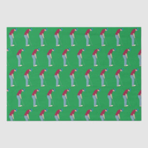 Papel De Seda Tema Vibrante de Golfe Verde Colocando