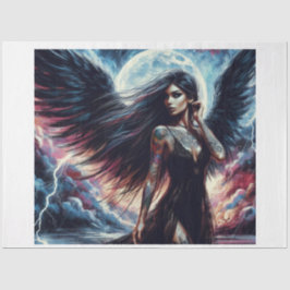 Papel De Seda Tempestade Anjo Escuro