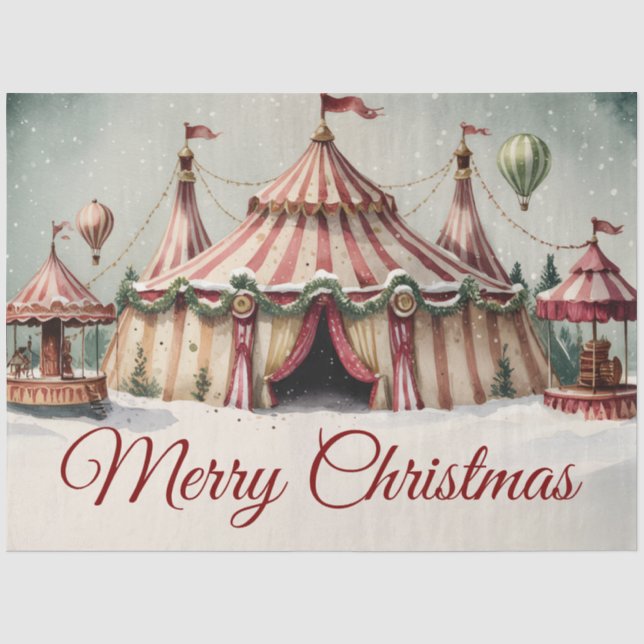 Papel De Seda Tenda de Circo Vintage Rústica (Frente )