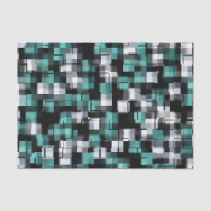 Papel De Seda Tendência Abstrato Verde Azul Azul Azul, Xadrez B