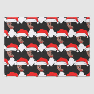 Papel De Seda Tenha Um Melanino Natal Negro Papai Noel