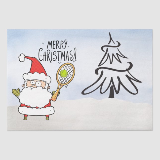 Papel De Seda Tênis Natal com Santa CLAUS (Frente )