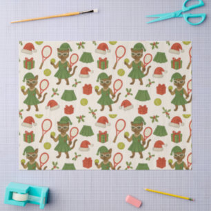 Papel De Seda Tenis Natal tema para Amantes de gato siamês