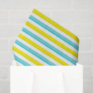 Papel De Seda Tênis Yellow White Blue Stripe Gift Wrap