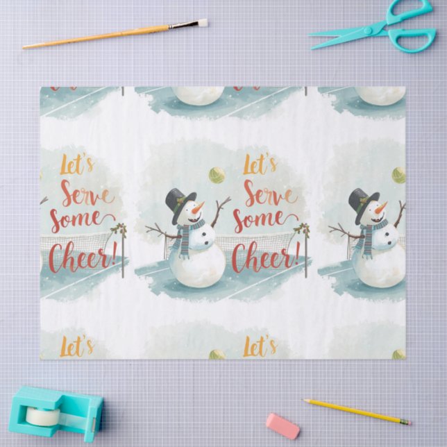 Papel De Seda Tennis Christmas  Festive Snowman  (Arte )
