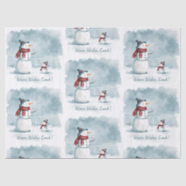 Papel De Seda Tennis Christmas  Festive Snowman 