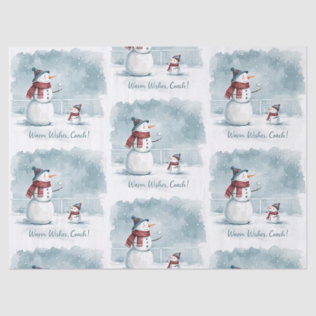 Papel De Seda Tennis Christmas  Festive Snowman  (Frente )