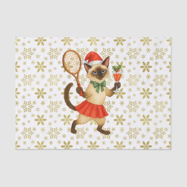 Papel De Seda Tennis Christmas Mug Cat Lovers  (Frente )