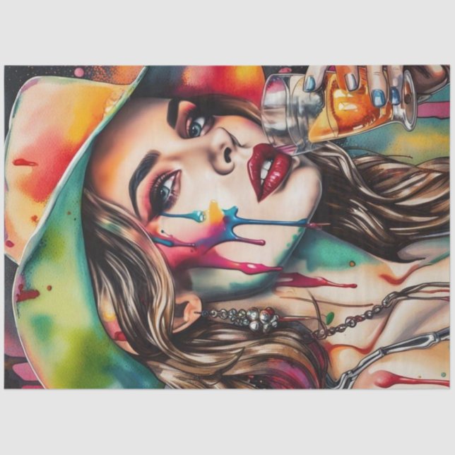 Papel De Seda Tequila Sunrise Cocktail Cutipage Paper (Frente )