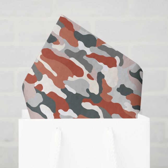 Papel De Seda Teracotta Camouflage (Sacola de presentes)
