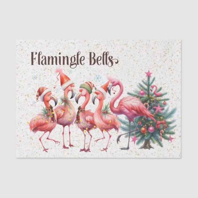 Papel De Seda Termo Flamingo Christmas (Frente )