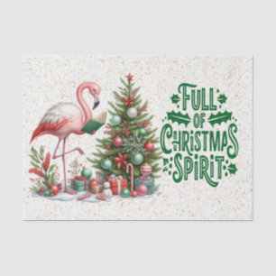 Papel De Seda Termo Flamingo Christmas