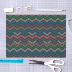 Papel De Seda Terra Escura Florestas Zigzag Chevron