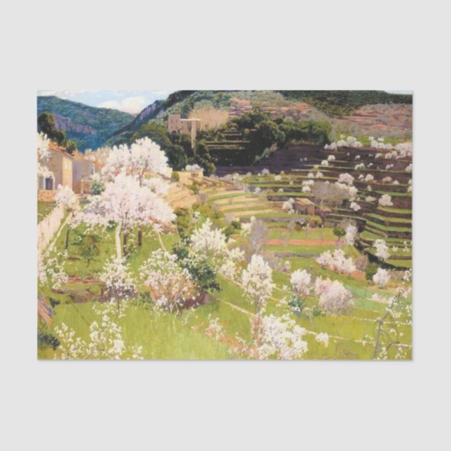 Papel De Seda Terraced Garden em Maiorca (por Santiago Rusiñol) (Frente )