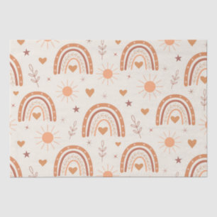 Papel De Seda Terracota padrão boho arco-íris