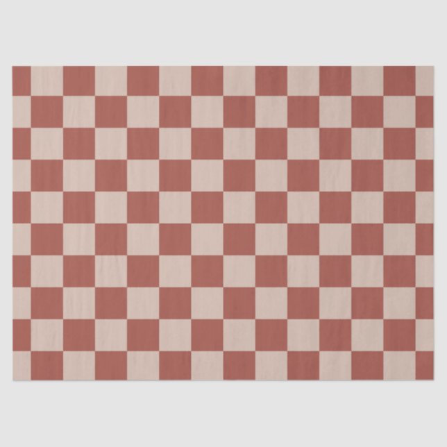 Papel De Seda Terracotta and Tan Checkerboard (Frente )
